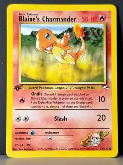 Pokemon Blaine's Charmander Gym Heroes 61/132 1st Edition Common - Image 1