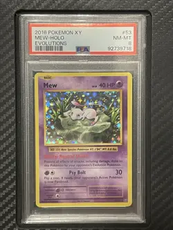 2016 PSA 8 Mew Holo #53 Pokemon TCG XY Evolutions - Image 1