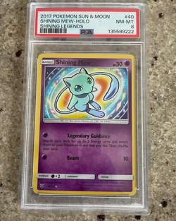 2017 POKEMON SUN & MOON SHINING LEGENDS 40 SHINING MEW-HOLO - PSA 8 - Image 1