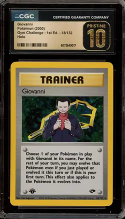 Pokemon Giovanni Gym Challenge 1st Ed Holo Rare #18 CGC 10 Pristine - Image 1