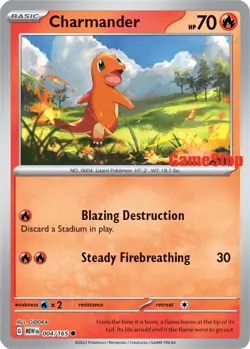 Charmander - (GameStop Exclusive) 004/165 Miscellaneous Cards & Products Reverse Holo for sale online - Image 3