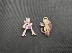 Pokemon 2 Enamel Pin Set - Mega Mewtwo X + Mega Mewtwo Y Blister Pack Pins - Image 1