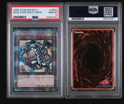 PSA 10 - Blue Eyes White Dragon NYC1-JP001 Ukiyo-E Stamp Promo - Yu-Gi-Oh! - Image 1