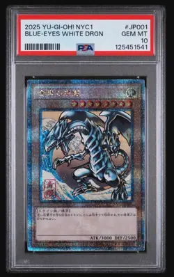 PSA 10 - Blue Eyes White Dragon NYC1-JP001 Ukiyo-E Stamp Promo - Yu-Gi-Oh! - Image 2