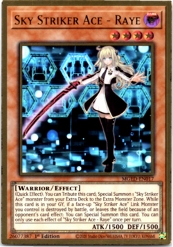 Sky Striker Ace - Raye - MGED-EN017 - Premium Gold Rare - 1st Edition Yugioh - Image 1