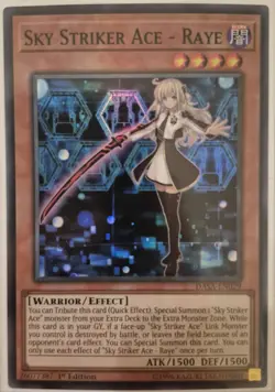 YuGiOh Sky Striker Ace - Raye Super Rare 1st Edition DASA-EN029 - Image 1