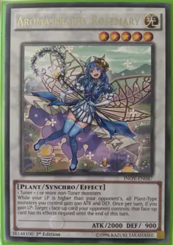 YuGiOh Aromaseraphy Rosemary 1st Edition Rare INOV-EN047 - Image 1
