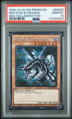 PSA 10 Nike x Yu-Gi-Oh! Red-Eyes Black Dragon x Nike Worlds Promo NKC1-EN002 - Image 1