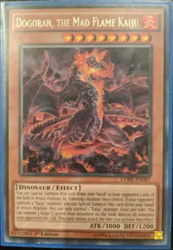 YuGiOh Dogoran, the Mad Flame Kaiju Rare 1st Edition MP16-EN098/CORE-EN087 - Image 1