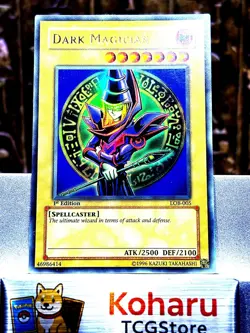 Yugioh Dark Magician LOB-005 The Legend of Blue Eyes White Dragon 1st Edition NM - Image 1