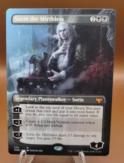 BORDERLESS Sorin the Mirthless x1 MTG Crimson Vow Magic Light Play LP English - Image 1
