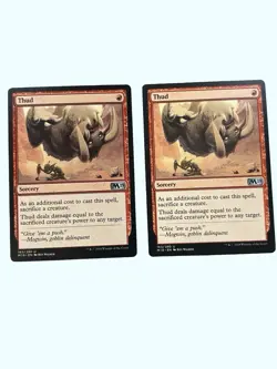 2X Thud, Core Set 2019, Near Mint, Magic the Gathering MTG - Image 1