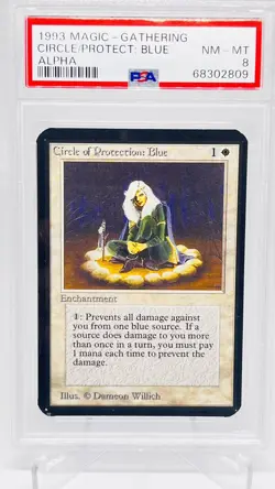1993 MTG ~ Alpha ~ MINT-NM ~ Circle of Protection: Blue ~ PSA Graded 8 Magic - Image 1