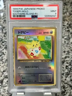 1999 POKEMON JAPANESE PROMO SOUTHERN ISLAND TOGEPI HOLO PSA 9 MINT - Image 1