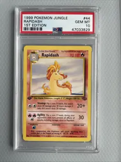 1999 Pokemon Jungle Rapidash 1st Edition #44 PSA 10 - Image 1