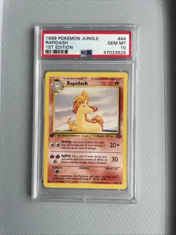 1999 Pokemon Jungle Rapidash 1st Edition #44 PSA 10 - Image 2