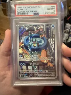 2024 POKEMON SCR EN-STELLAR CROWN ILLUSTRATION RARE 148 SQUIRTLE PSA 10 GEM MINT - Image 1