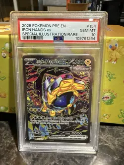 2025 Pokemon PRE EN Iron Hands ex 154/131 Special Illustration Rare PSA 10 - Image 1