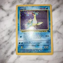 Lapras Fossil Holo Rare Pokemon Card MP/HP Condition 10/62 - Image 1