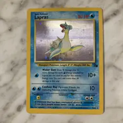 Lapras Fossil Holo Rare Pokemon Card MP/HP Condition 10/62 - Image 2