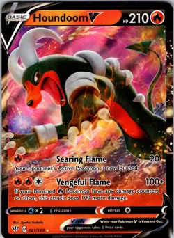 Houndoom V 021/189 SWSH03: Darkness Ablaze Pokemon TCG NM - Image 1