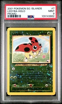 2001 Pokemon Ledyba Southern Islands Holo Promo #7 PSA 9 Mint - Image 1