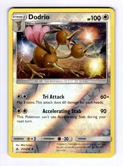 Dodrio SM - Unbroken Bonds #151 (2019) Uncommon Reverse Holo NM Pokemon - Image 1