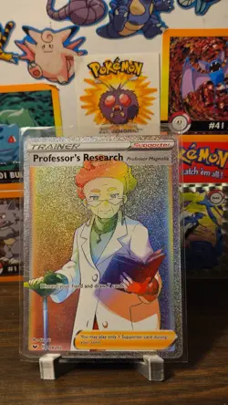 Pokemon TCG Professor's Research (Secret) 209/202 Swsh01 Rainbow Rare Holo NM - Image 1