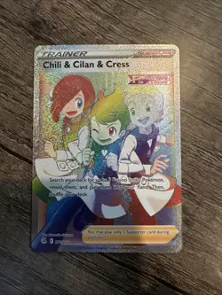 Chili & Cilan & Cress 273/264 Pokemon Fusion Strike Secret Rainbow Rare - Image 1