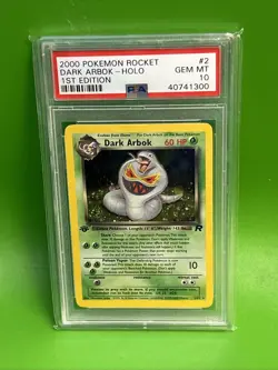 PSA GRADE 10 POKEMON ROCKET DARK ARBOK - HOLO #2 - 1ST EDITION - GEM MINT WOTC - Image 1