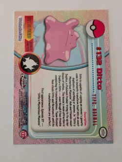 2000 Topps Chrome Pokemon TV Animation Edition Series 2 Foil #132 Ditto NM - Image 3