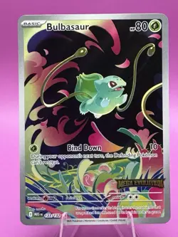 Pokemon TCG Bulbasaur 133/132 Secret Rare Mega Evolution Stamped Promo NM - Image 1