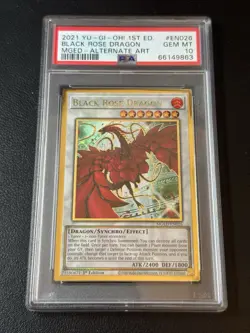 Yu-Gi-Oh! Black Rose Dragon MGED-EN026 Alt Art Maximum Gold: El Dorado PSA 10 - Image 1
