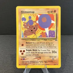 Hitmontop 22/75 Neo Discovery Rare Non Holo Vintage Pokemon Card LP - Image 1