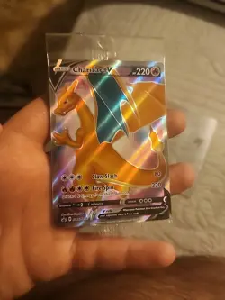 Pokemon TCG Sealed Charizard v Promo Card SWSH050 Holo Rare - Image 2