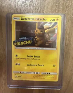 Detective Pikachu SM190 Stamped Holo Movie Promo Pokemon Card NM - Image 1