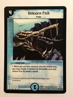 Unicorn Fish Duel Masters DM01 Rare card TCG CCG - Image 1