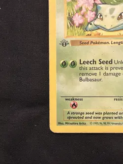 1st Edition Bulbasaur 44/102 Base Set SHADOWLESS 1999 Pokemon Card TCG - Image 5