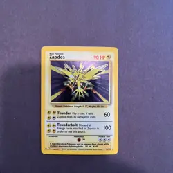 Pokemon TCG Zapdos Base Set Holo Rare Card 16/102 English - Image 1