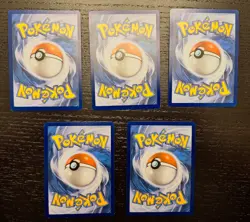 5 Revese Holo Pokemon Card Lot - Dark & Psychic Types, Uncommon & Common - Image 2