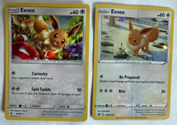 Eevee - 2 Rare Pokemon Cards - 2019 48/68 (Excellent), 2022 SWSH190 (Bent) - Image 1