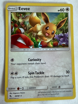 Eevee - 2 Rare Pokemon Cards - 2019 48/68 (Excellent), 2022 SWSH190 (Bent) - Image 2