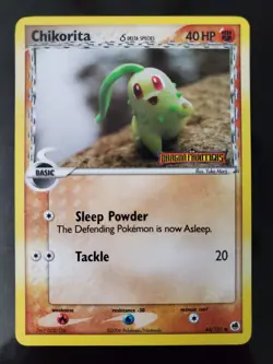 Chikorita 44/101 Reverse Holo Stamp Pokemon TCG Card EX Dragon Frontiers NM - Image 1