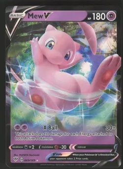 Mew V 069/189 Ultra Rare Pokemon TCG Darkness Ablaze NM - Image 1