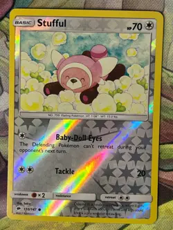 Pokemon TCG Stufful Burning Shadows 110/147 Reverse Holo Common NM - Image 1