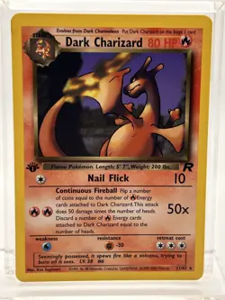 Pokemon TCG WOTC Team Rocket 1st Edition Dark Charizard 21/82 Non-Holo NM/VLP - Image 1