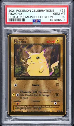 2021 POKEMON CELEBRATIONS ULTRA-PREM COLL #58 PIKACHU PSA 10 - Image 1