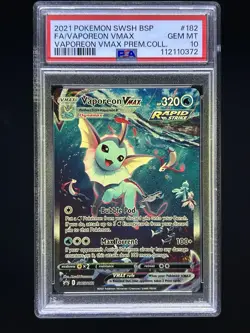 Pokemon - Vaporeon VMAX Premium Coll. Full Art Promo SWSH182 - PSA 10 GEM MINT - Image 1