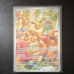 Pokemon Eevee Illustration Rare Full Art 188/167 Twilight Masquerade Holo HP50 - Image 1