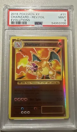 2016 Pokemon Charizard 11/108 Reverse Holo Foil XY Evolutions - PSA 9 - Image 1